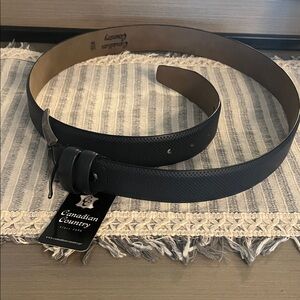 Navy Blue Leather Belt